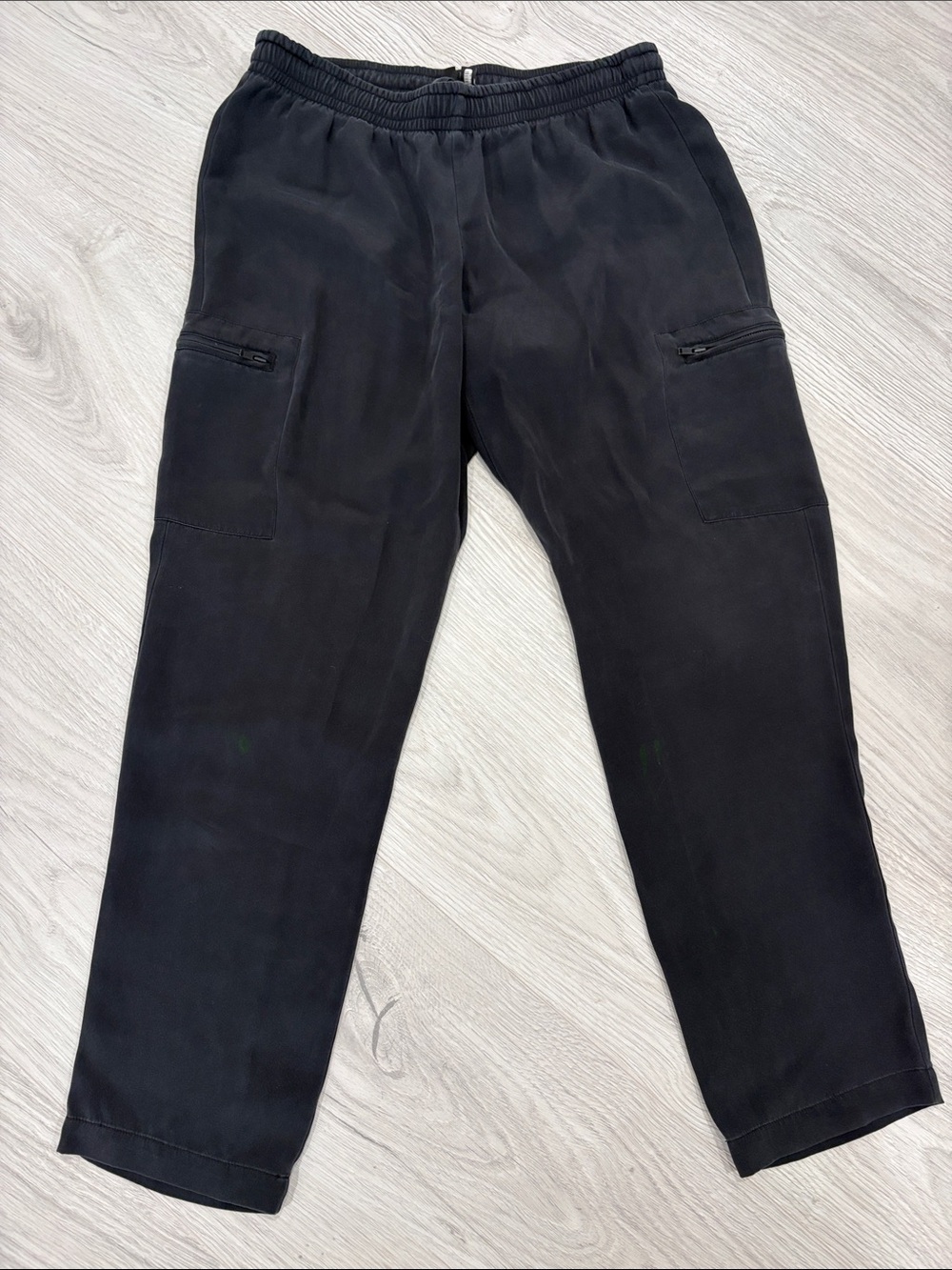 Theory Brand Women’s Black Elastic-Waist Silk Pants